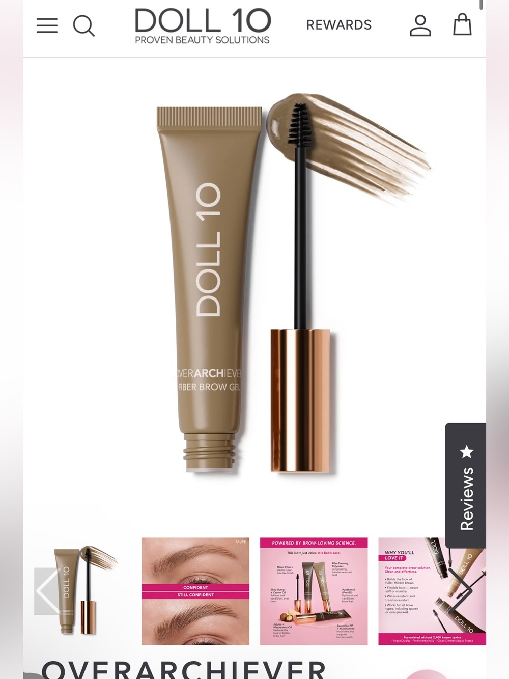 Doll 10 Overachiever Fiber Brow Gel – Taupe